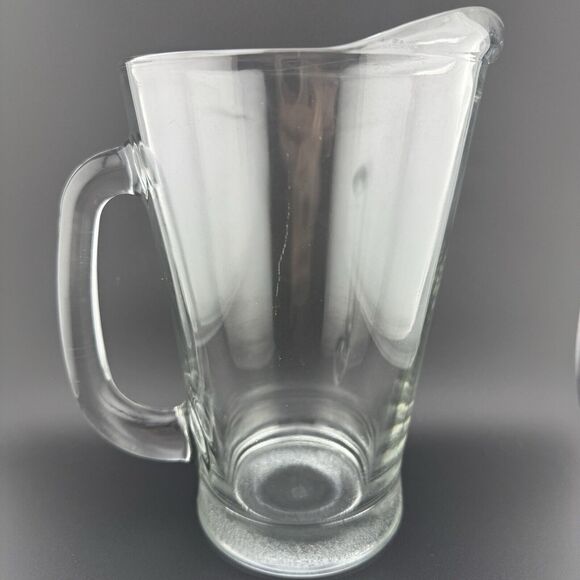 1970's ANCHOR HOCKING 8" glass retro water/beer pitcher USED / Clean LOGO - Picture 2 of 7